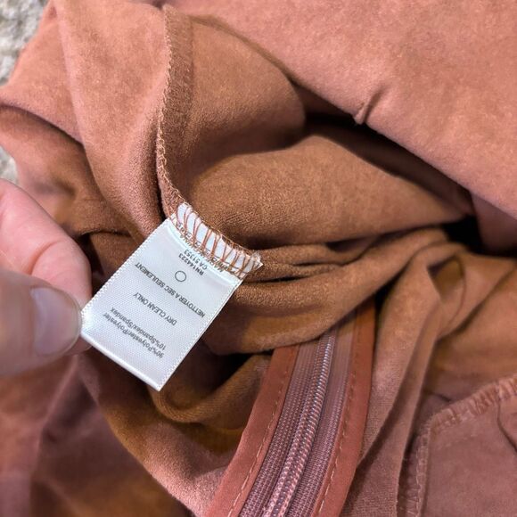 New Anthropologie Brown Cedar Faux Suede Sleeveless Jumpsuit XL - Picture 10 of 11